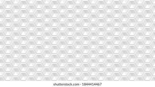 Abstract modern geometric 3d white background. Geometry line hexagonal seamless pattern for surface design. white seamless honeycomb background. Closeup 3d white texture. Vector illustration EPS 10.