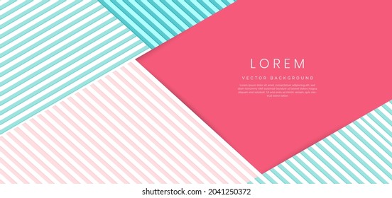 Abstract modern geometric backdrop background with textured pink and blue paper layers. Vector illustration