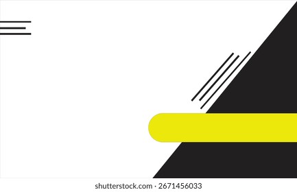 Abstract Modern Geometric Background: Black, White, and Yellow Minimalist Design Template