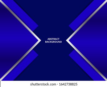 Abstract modern geometric background. Blue and silver figures on a dark blue background.