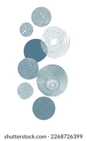 Abstract modern geometric background, blue circle poster vertical