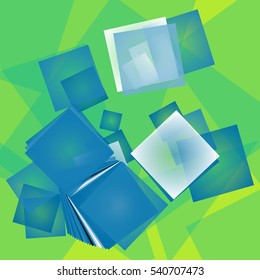 Abstract modern geometric background in blue and green colors