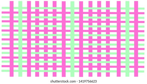 Abstract modern geometric background bright print pink green grid. Minimalistic design, creative concept, Vector-stock illustration.