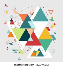 Abstract  modern geometric background, color triangle mosaic poster, book cover element, polygonal artwork pattern
