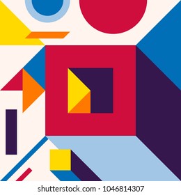 Abstract modern geometric background. Composition 12