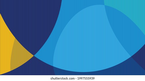 Abstract modern geometric background. Creative design in colors dark blue, yellow and sky blue. Vector illustration