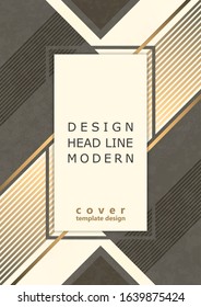 Abstract modern geometric background. Dynamic gold diagonal stripes. Minimal design. Template for brochure, print, advertisement, magazine, poster, magazine, flyer, annual report. Vector  design