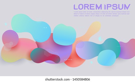 Abstract modern geometric background. Fluid shapes composition, banner for replace text. Vector illustration 