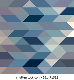 abstract modern geometric background of gray, blue and brown triangles, vector illustration