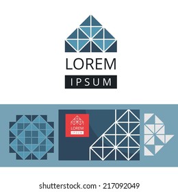 Abstract modern geometric background, logo. Crystal structure