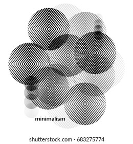 Abstract modern geometric background. Minimalistic vector abstract background with circle. Minimal design. Tech banner.