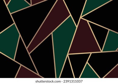 Abstract modern geometric background. Paper cut style with golden lines. Luxury concept. You can use for banner template, cover, print ad, presentation, brochure, etc. Vector illustration
