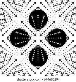 Abstract modern geometric background with rays. Seamless pattern. Black vector illustration isolated on white background.