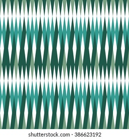 Abstract modern geometric background. Seamless colorful pattern. Design for textile. Green and white elements. 