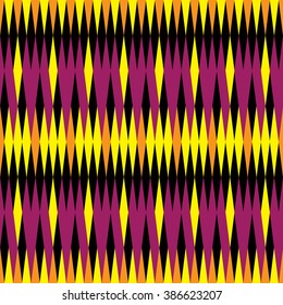 Abstract modern geometric background. Seamless colorful pattern. Design for textile. Pink, yellow, black and orange elements