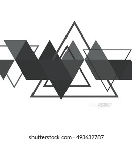 Abstract modern geometric background. Simple shapes for design projects. Vector illustration. Black triangle.