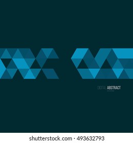 Abstract modern geometric background. Simple shapes for design projects. Vector illustration. Blue triangles.