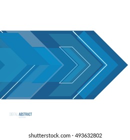 Abstract modern geometric background. Simple shapes for design projects. Vector illustration. Blue arrow or corner.
