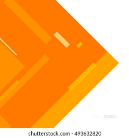 Abstract modern geometric background. Simple shapes for design projects. Vector illustration. Orange arrow or corner.