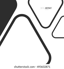 Abstract modern geometric background. Simple shapes for design projects. Vector illustration. Black triangle.