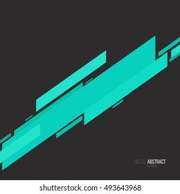 Abstract modern geometric background. Simple shapes for design projects. Vector illustration. Blue lines.