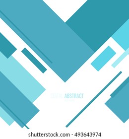 Abstract modern geometric background. Simple shapes for design projects. Vector illustration. Blue corners.