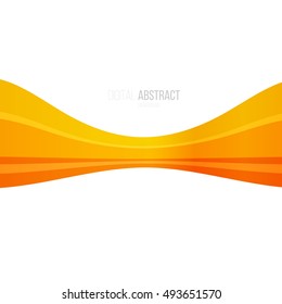 Abstract modern geometric background. Simple shapes for design projects. Vector illustration. Orange wave.