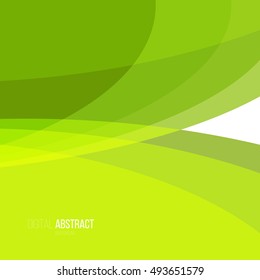 Abstract modern geometric background. Simple shapes for design projects. Vector illustration. Green waves.