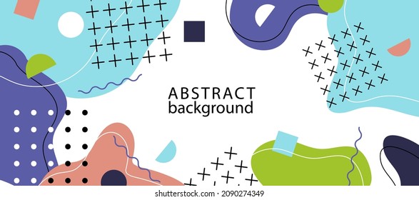 Abstract modern geometric background with various shapes, dots and lines. Suitable for poster, banner and web. Trendy vector illustration
