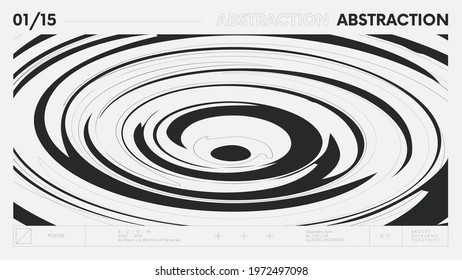 Abstract modern geometric banner with simple shapes in black and white colors, graphic composition design vector background, circles on the plane of the wave from the falling drop