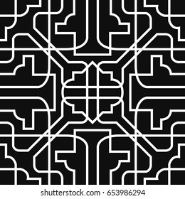 abstract modern geometric black and white line pattern
