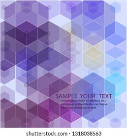 Abstract modern geometric blue background. Hexagonal shapes