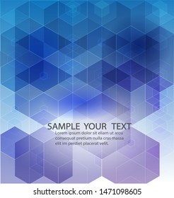 Abstract modern geometric blue background. Hexagonal shapes.