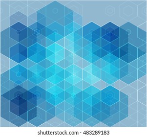 Abstract modern geometric blue background with polygons