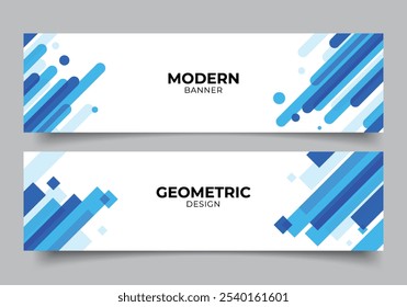 Abstract modern geometric blue banner design.blue shape banner design.presentation or business template design background