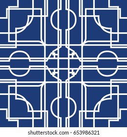 abstract modern geometric blue and white line pattern
