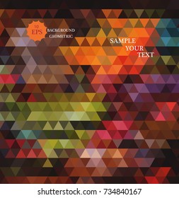 Abstract modern geometric bright triangular background.