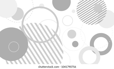 Abstract Modern Geometric Circle Vintage White and Black Vector Background.
