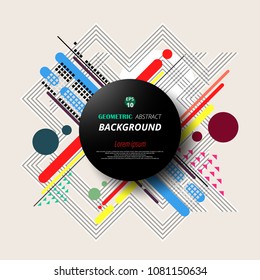 Abstract of modern geometric in composition background, pattern in mix color and shapes. illustration vector eps10