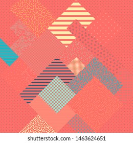 Abstract modern geometric composition with various patterns 