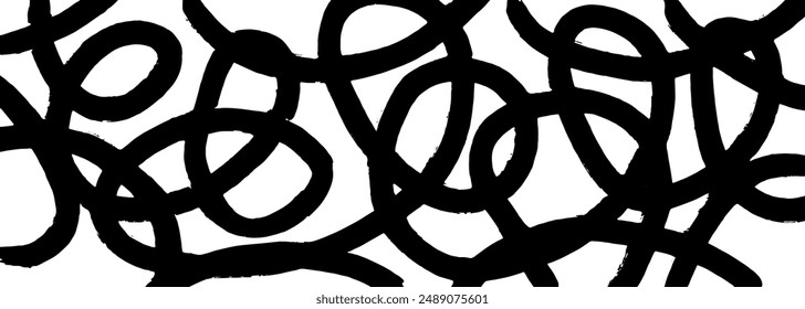 Abstract modern geometric curved Wavy and swirled brush strokes vector  ornament background. abstract shapes in doodle grunge style.