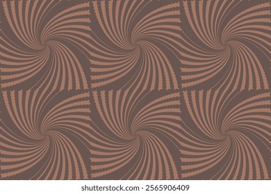 Abstract modern geometric design with swirled lines in brown tones. Small dots design. Seamless pattern. Vector illustration