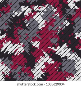 Abstract modern geometric digital texture background. Endless striped camo ornament. Vector illustration.