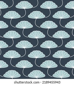 Resumen del patrón de flores geométricas modernas sobre fondo negro. Patrón vectorial geométrico simple en estilo ornamental.