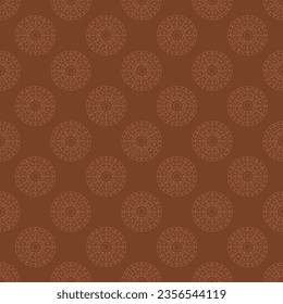 Abstract modern geometric flower pattern with polka dots on background.