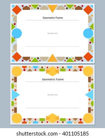 Abstract modern geometric frames. Vector geometric templates for business card and brochure