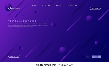 Abstract Modern Geometric Gradient Landing Page Template,purple Background