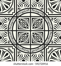 abstract modern geometric grid line black and cream pattern