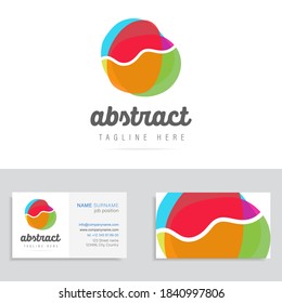 Resumen del elemento del logotipo del diseño de iconos geométricos modernos con la plantilla de la tarjeta de visita.Formas de brillo líquido creativo sobre el fondo blanco.Mejor logotipo para la empresa de negocios de identidad.Ilustración vectorial