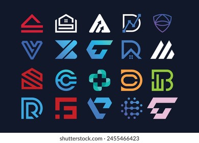 Abstrakte moderne geometrische Logo-Kollektion